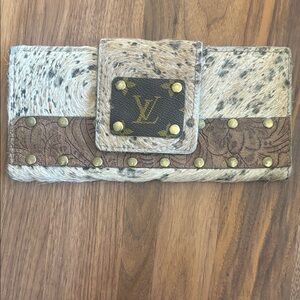 Animal Print Wallet with Brown Accents